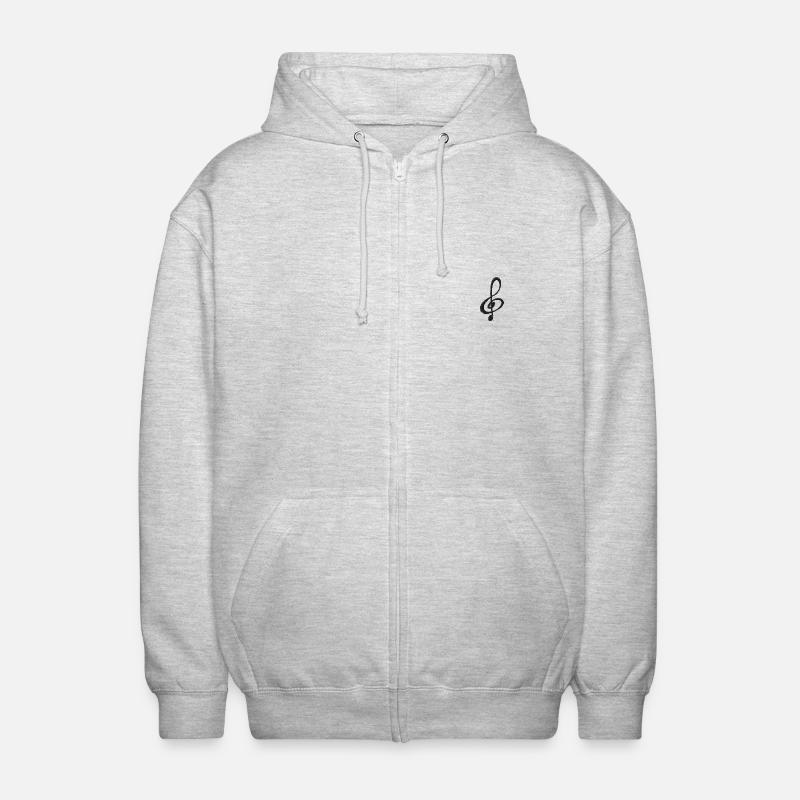 Note brodée - Veste à capuche unisexe - gris clair chiné