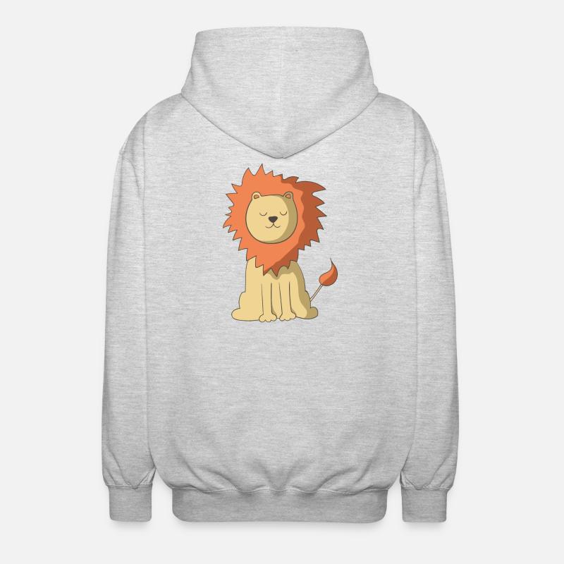 Löwe - Unisex Kapuzenjacke - Hellgrau meliert