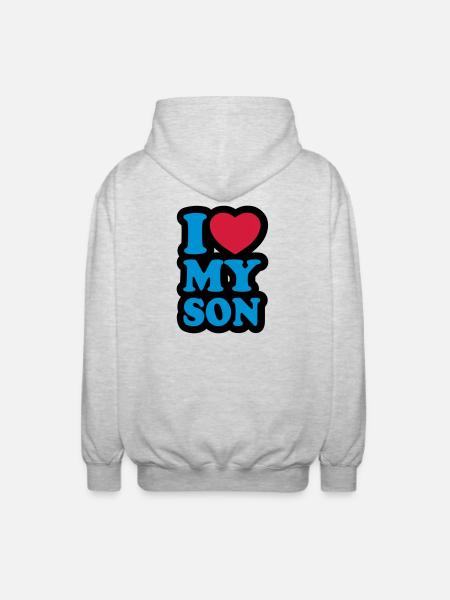 I love my son - Unisex Hooded Jacket - light heather grey