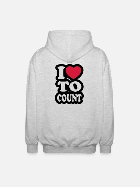 I love to count - Unisex Hooded Jacket - light heather grey