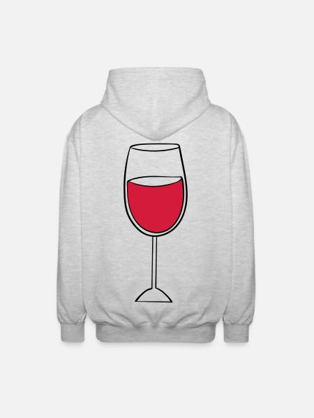 wine glass - Unisex Hooded Jacket - light heather grey