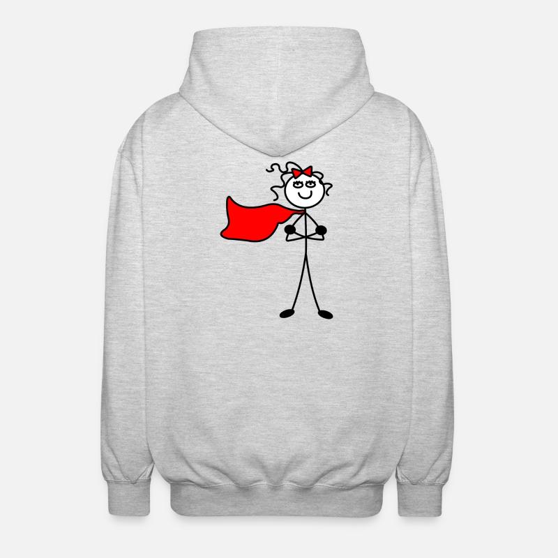 Superwoman oder mit verschränkten Armen - Unisex Kapuzenjacke - Hellgrau meliert