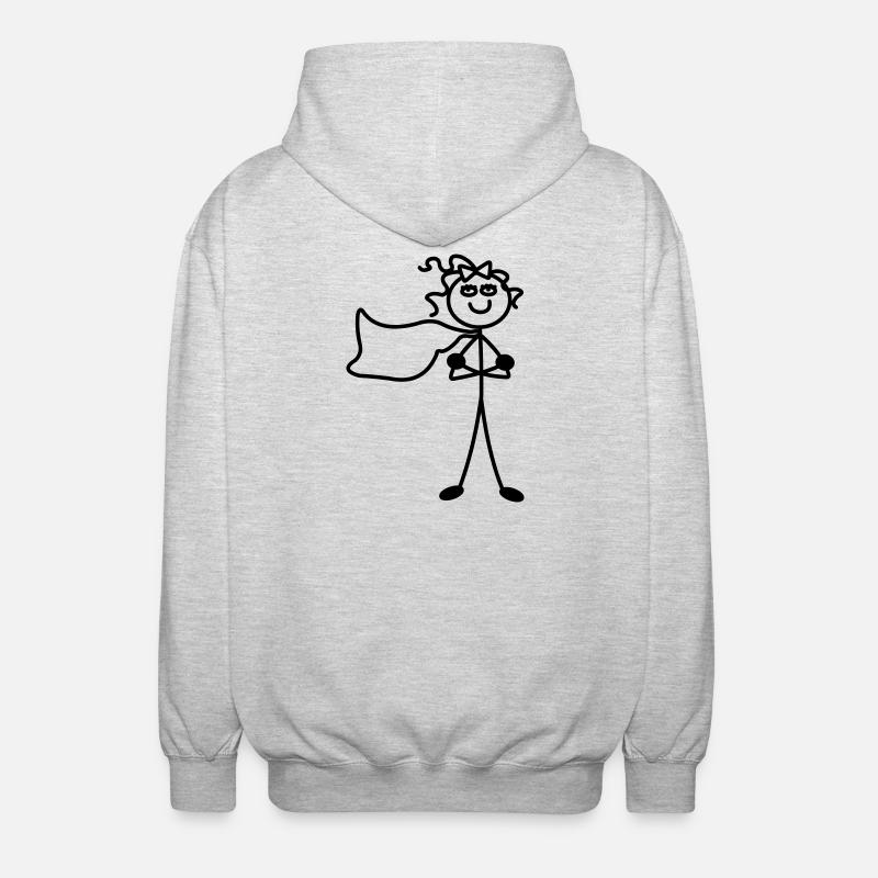 Super Mädchen mit Umhang - Unisex Kapuzenjacke - Hellgrau meliert