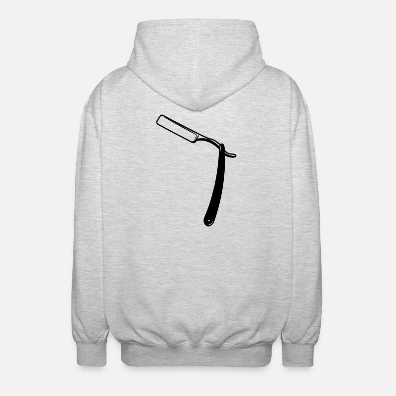 Razor open transparent shadow image - Unisex Hooded Jacket - light heather grey