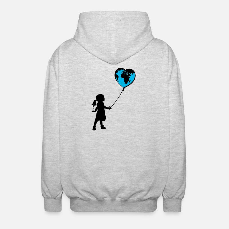 Planet Erde - Unisex Kapuzenjacke - Hellgrau meliert