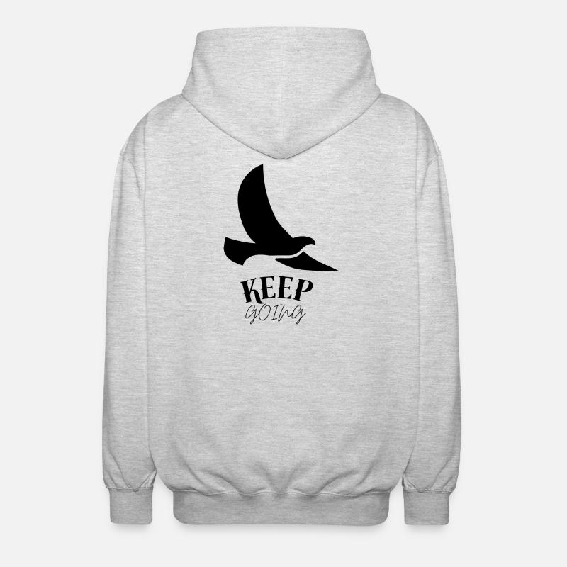 Keep_going - Unisex Kapuzenjacke - Hellgrau meliert