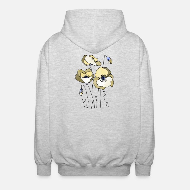 Blumen - Unisex Kapuzenjacke - Hellgrau meliert