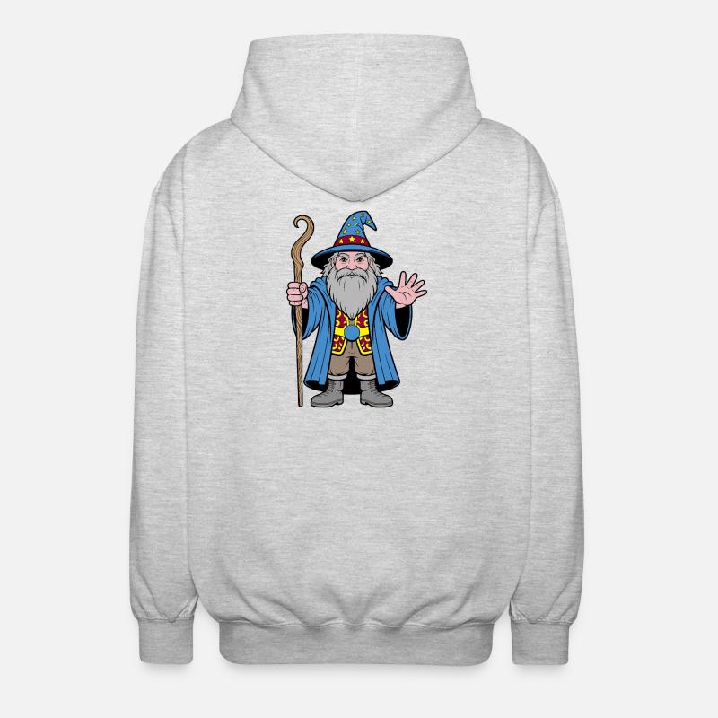 Magicien Cosmique au Chapeau étoilé - Veste à capuche unisexe - gris clair chiné
