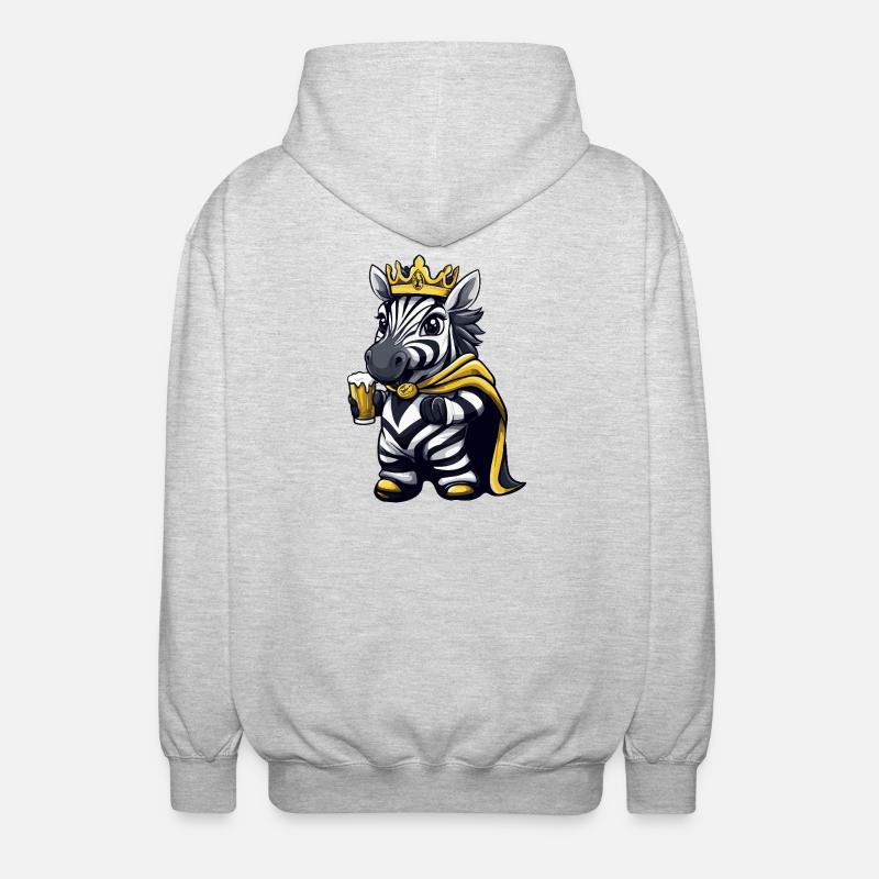 Zebra Bier König - Unisex Kapuzenjacke - Hellgrau meliert