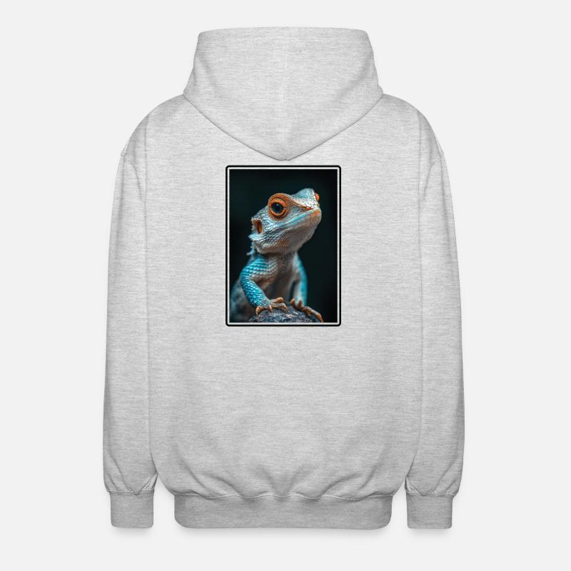 Eidechsen Eidechse - Unisex Kapuzenjacke - Hellgrau meliert