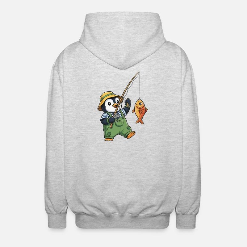 Penguin Angler - Unisex Hooded Jacket - light heather grey