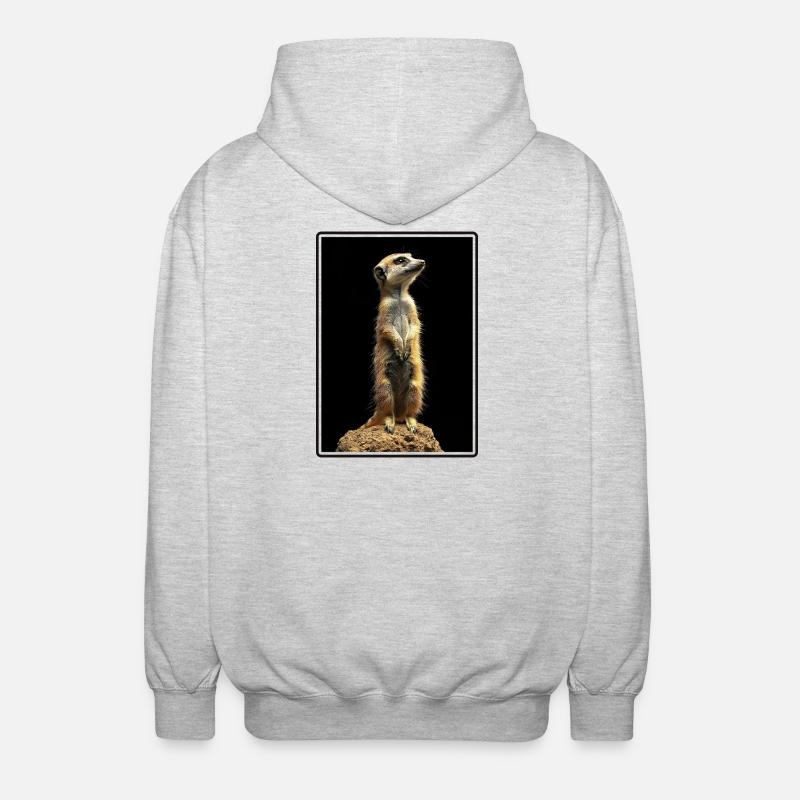 Suricate Erdmännchen - Veste à capuche unisexe - gris clair chiné