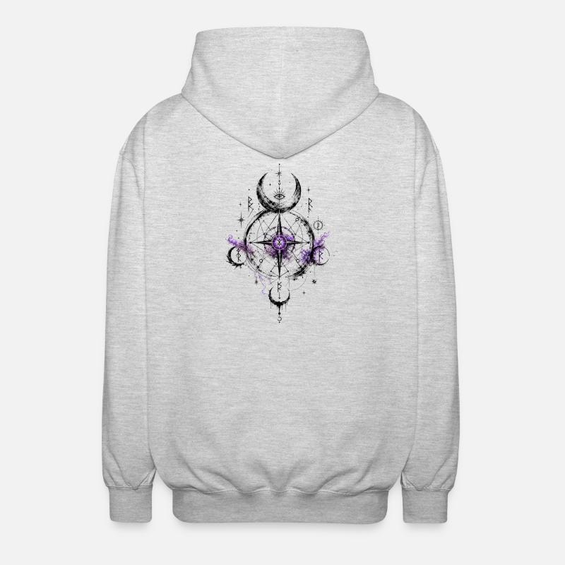 Géométrie Pourpre de la Nuit - Veste à capuche unisexe - gris clair chiné