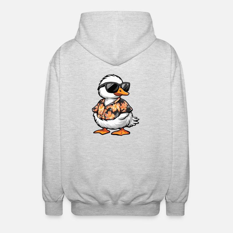 Gans Comic Urlaub - Unisex Kapuzenjacke - Hellgrau meliert