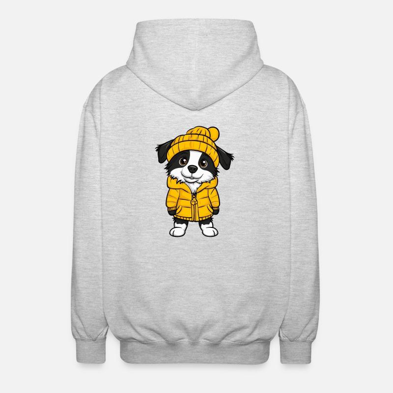 Border Collie Chien Hiver - Veste à capuche unisexe - gris clair chiné