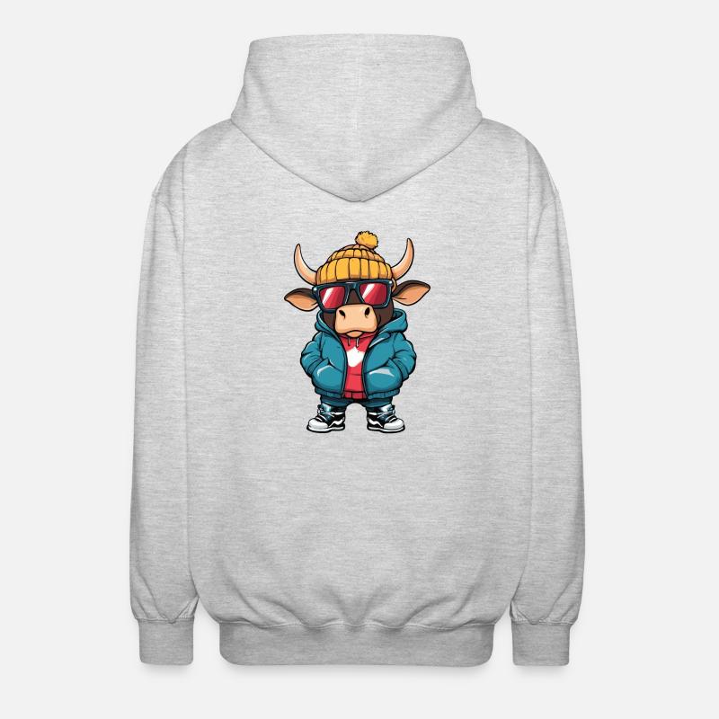 Taurus Winter Comic - Unisex Hooded Jacket - light heather grey