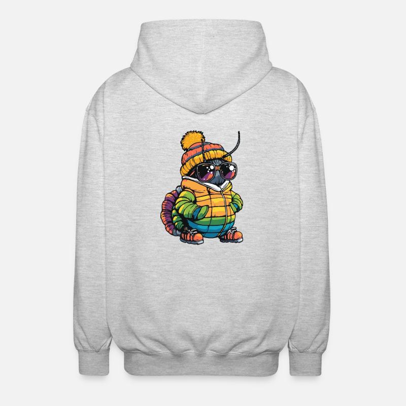 Wurm Cool Comic - Unisex Kapuzenjacke - Hellgrau meliert