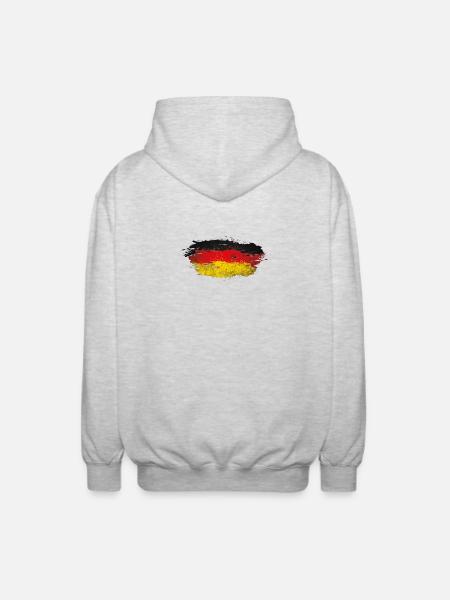 Deutschland Splatter - Unisex Kapuzenjacke - Hellgrau meliert