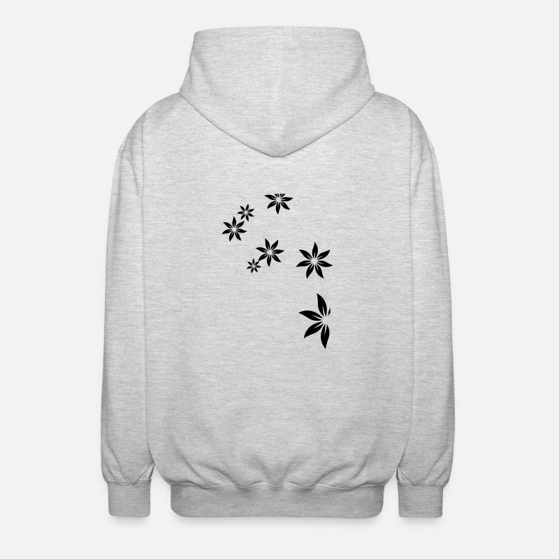 Fleurs, déco, fleur - Veste à capuche unisexe - gris clair chiné