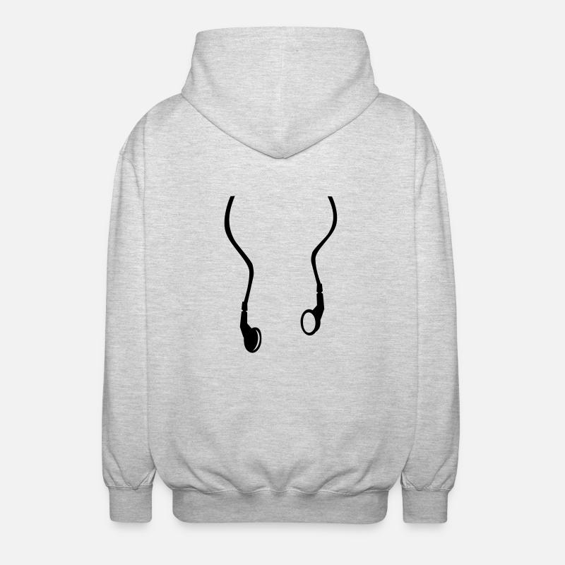 Kopfhörer - Unisex Kapuzenjacke - Hellgrau meliert