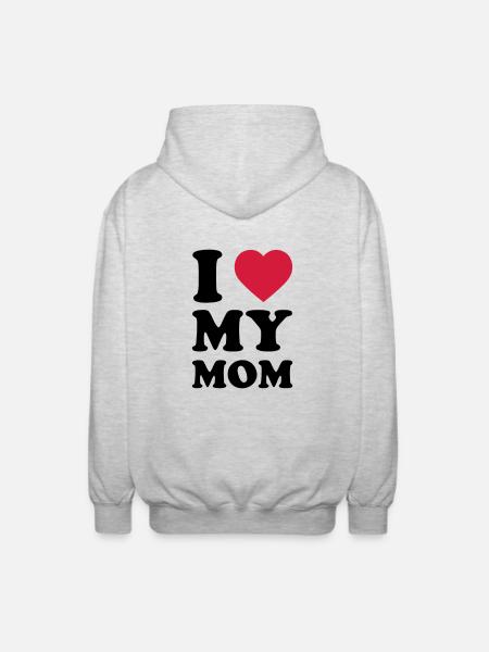 I LOVE MY MOM - Unisex Hooded Jacket - light heather grey