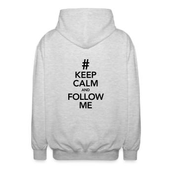 KEEP CALM AND ORDER ME! - Unisex Kapuzenjacke - Hellgrau meliert - Hinten - AI Model Male 185 light (185cm)