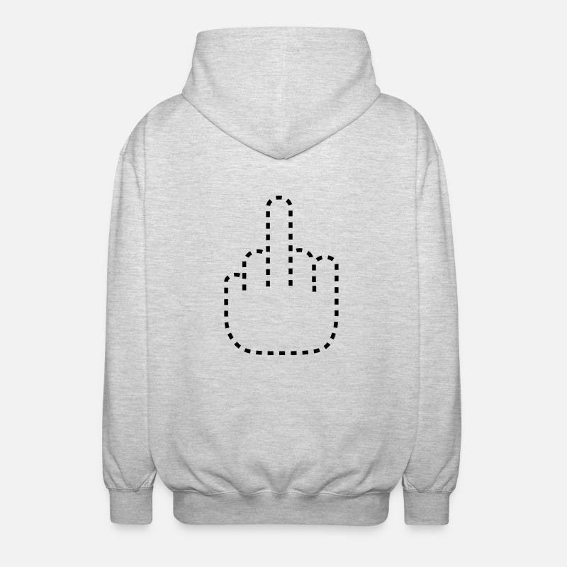 dashed_fuck_you_1c - Unisex Kapuzenjacke - Hellgrau meliert