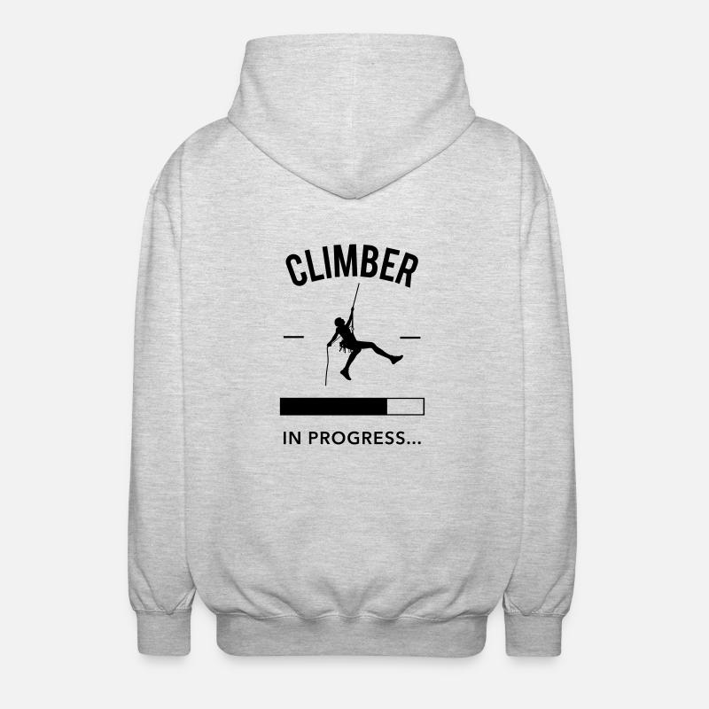 Climber in Progress - Unisex Kapuzenjacke - Hellgrau meliert