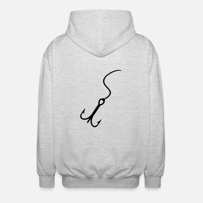 Fishing Fishhook - Unisex Hooded Jacket - light heather grey