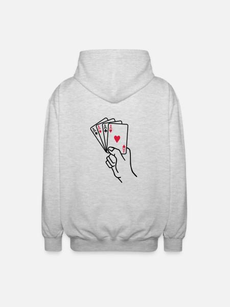 Poker - Unisex Hooded Jacket - light heather grey
