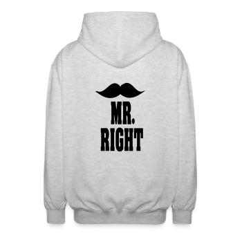 mr_right - Veste à capuche unisexe - gris clair chiné - Dos - AI Model Male 185 light (185cm)
