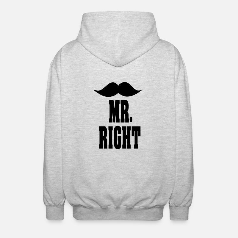 mr_right - Unisex Kapuzenjacke - Hellgrau meliert