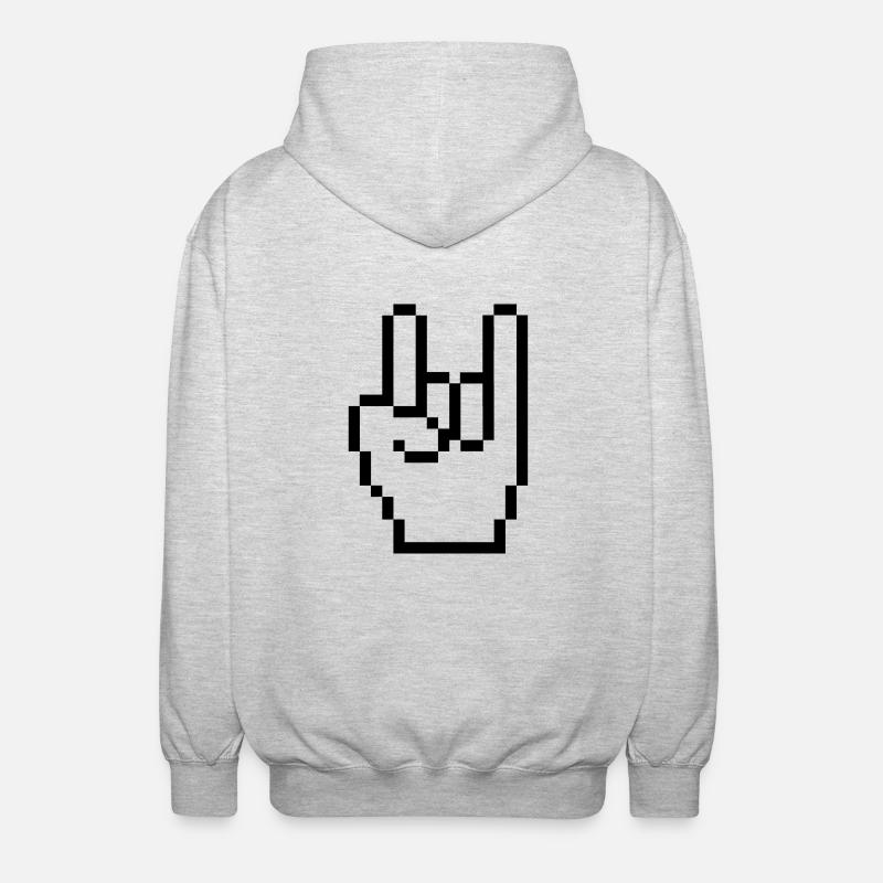 rock_computer_hand_01 - Veste à capuche unisexe - gris clair chiné