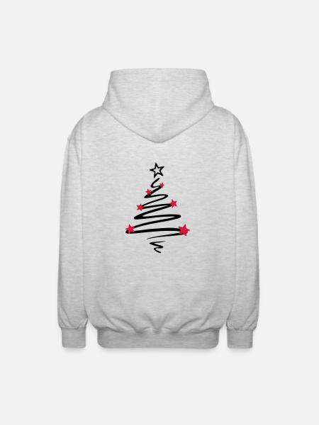 Weihnachten - Weihnachtsbaum - Unisex Kapuzenjacke - Hellgrau meliert