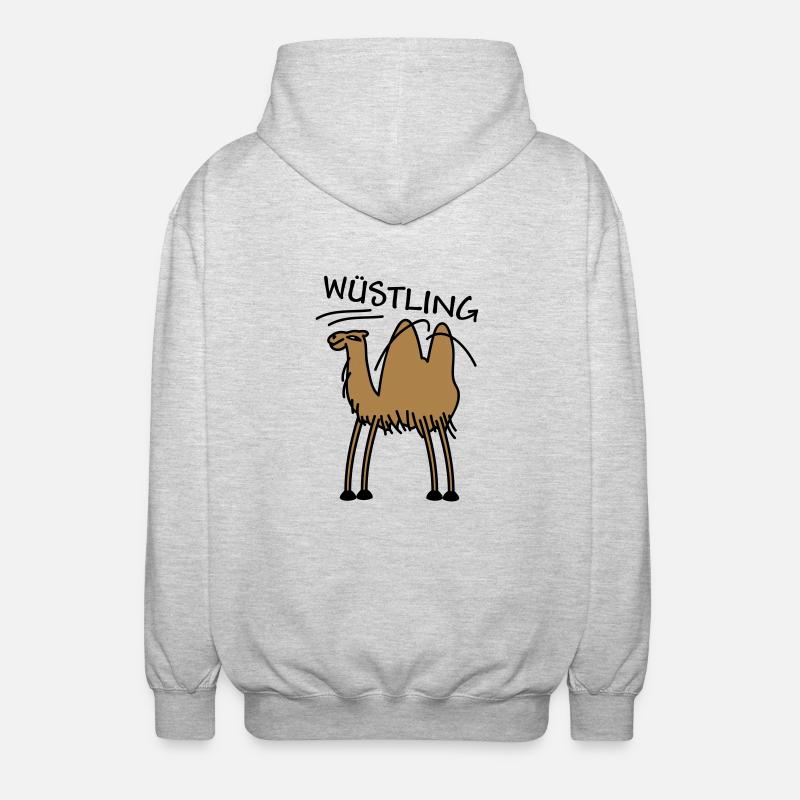 Kamel in der Wüste - Unisex Kapuzenjacke - Hellgrau meliert