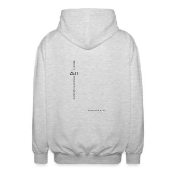 ZEIT - Unisex Kapuzenjacke - Hellgrau meliert - Hinten - AI Model Male 185 light (185cm)