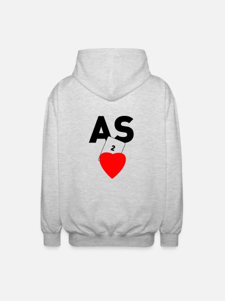 As de Coeur - Veste à capuche unisexe - gris clair chiné