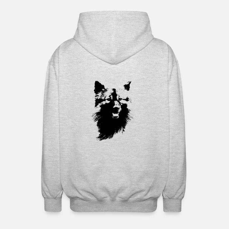 Tête de Wolfsspitz - Veste à capuche unisexe - gris clair chiné