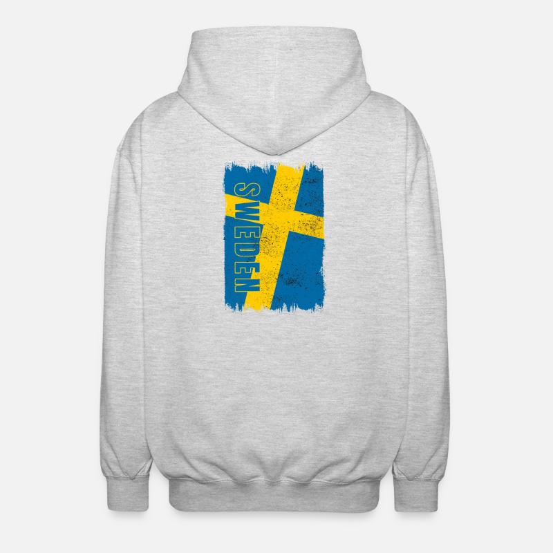Drapeau de la Suède - Veste à capuche unisexe - gris clair chiné