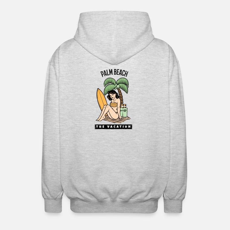 Palm Beach pin up - Unisex Kapuzenjacke - Hellgrau meliert