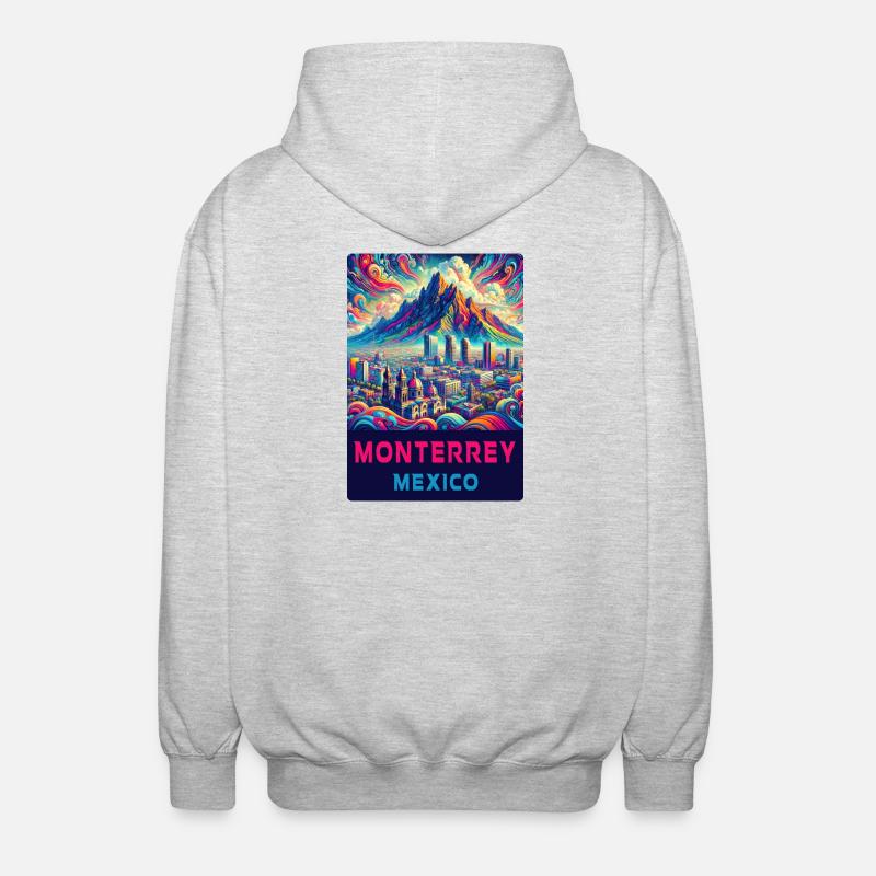 Monterrey Mexiko Design - Unisex Kapuzenjacke - Hellgrau meliert