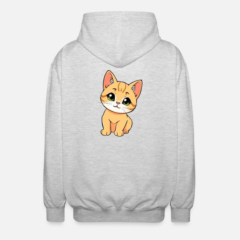 Chat mignon - Veste à capuche unisexe - gris clair chiné