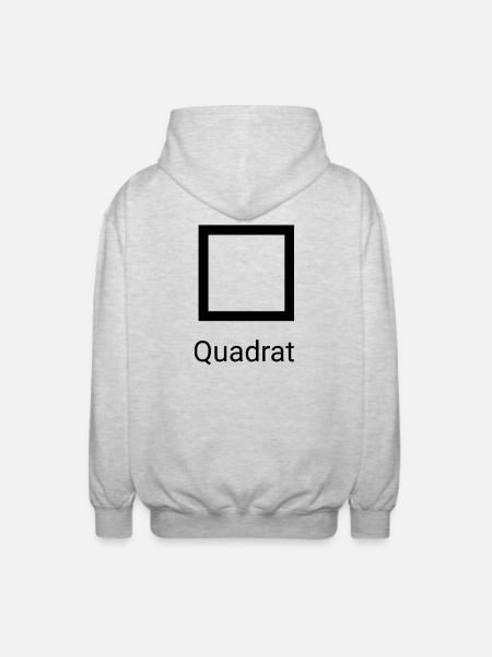 LiGu Design - Quadrat - mit Schrift  - Unisex Kapuzenjacke - Hellgrau meliert