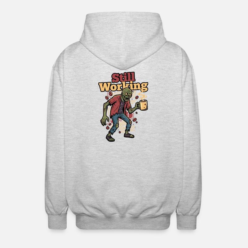 Still Working Zombie Coffee - Unisex Kapuzenjacke - Hellgrau meliert