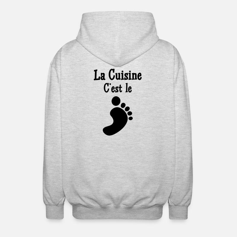 Cooking is the foot - Unisex Hooded Jacket - light heather grey