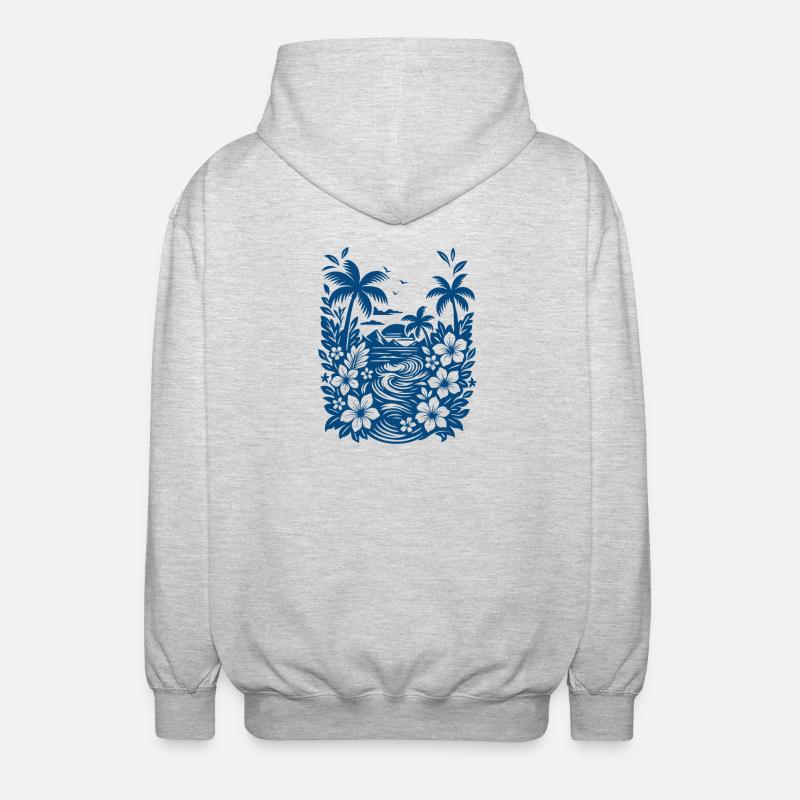 Bleu de plage - Veste à capuche unisexe - gris clair chiné