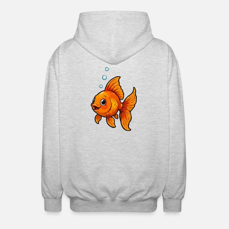 Bande dessinée Orange Goldfish - Veste à capuche unisexe - gris clair chiné