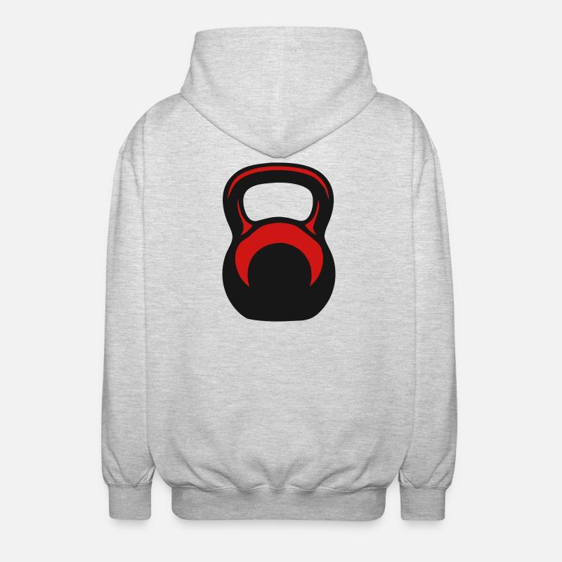 Kettlebell Kettlebell Vector - Veste à capuche unisexe - gris clair chiné