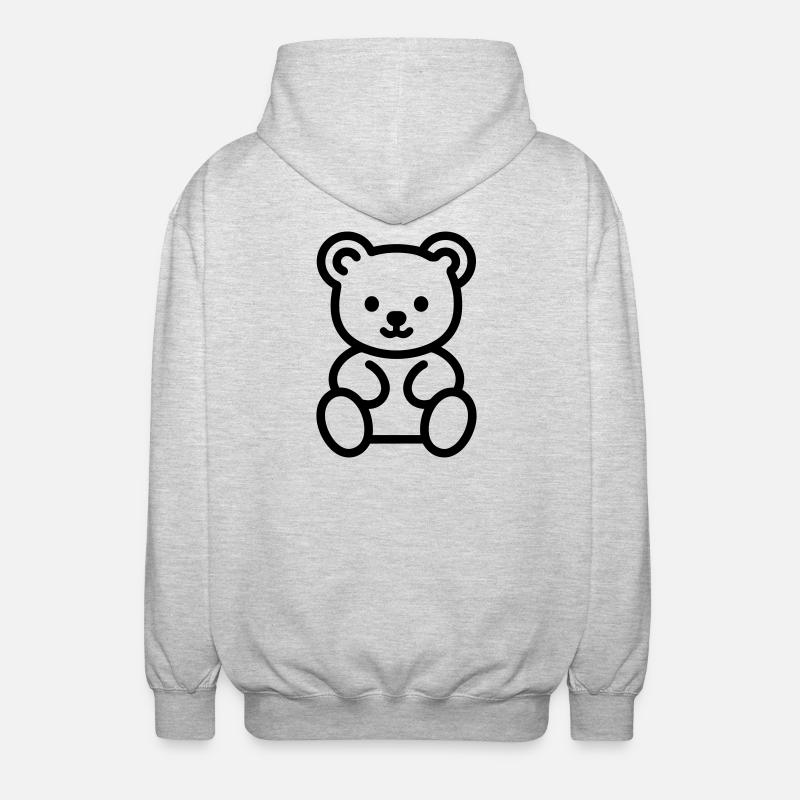 ourson - Veste à capuche unisexe - gris clair chiné