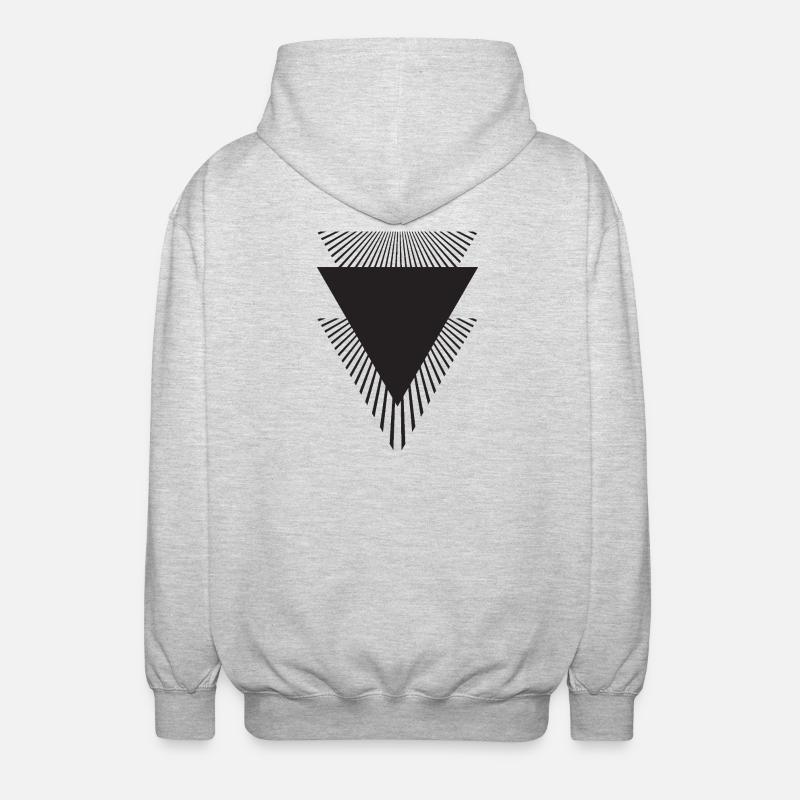 Radiant Triangles Geometry - Unisex Hooded Jacket - light heather grey